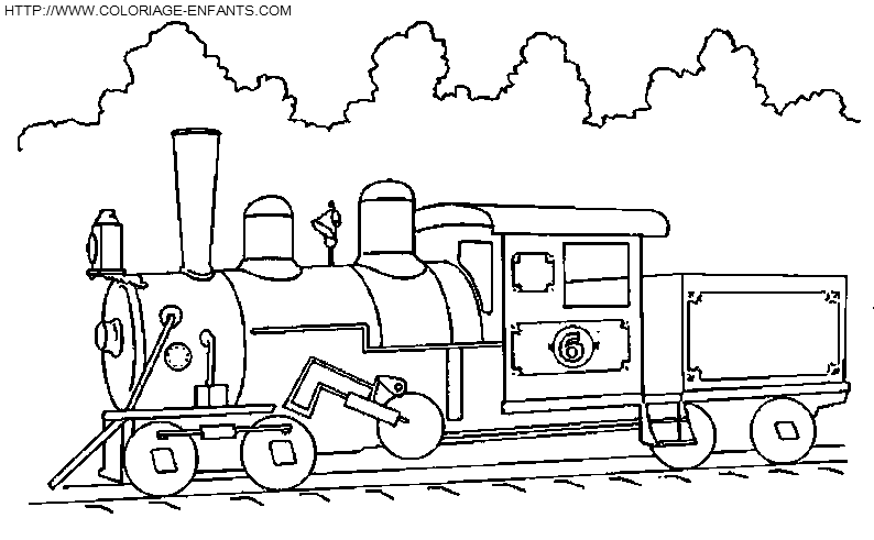 coloriage train en plaine