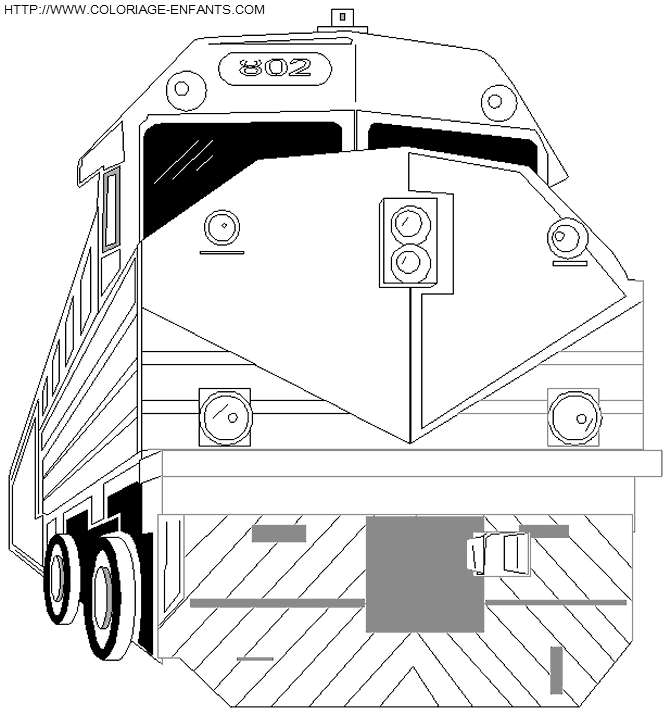 coloriage train locomotive moderne