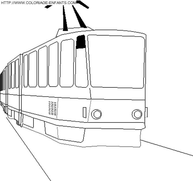 coloriage train tramway