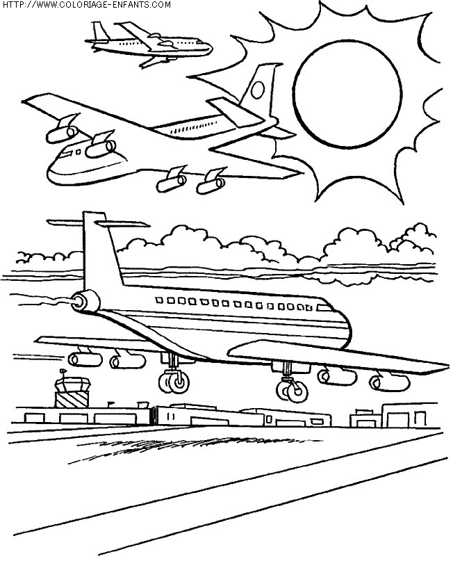 coloriage transport avion