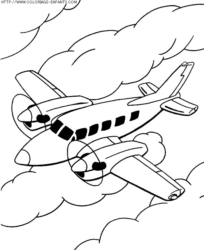 coloriage transport avion