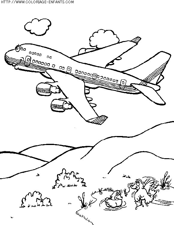 coloriage transport avion