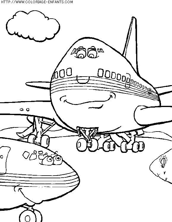 coloriage transport avion