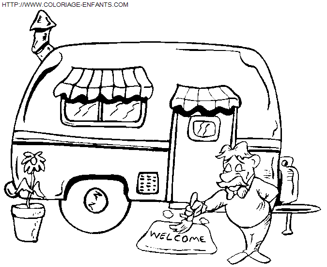 coloriage Transport Camping