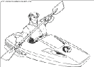 coloriage action man en canoe kayak motorise