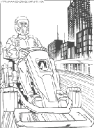 coloriage action man en moto rallye