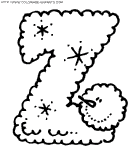 coloriage bonhomme neige lettre z