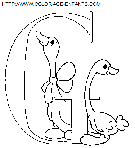coloriage alphabet personnages lettre g