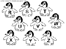coloriage alphabet pingouins