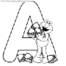 coloriage alphabet rue sesame lettre a avec elmo