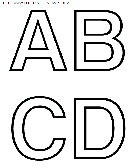 coloriage alphabet simple avec les lettres abcd