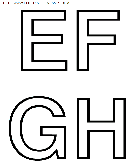 coloriage alphabet simple avec les lettres efgh