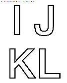 coloriage alphabet simple avec les lettres ijkl