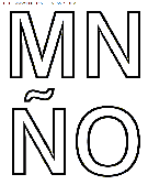 coloriage alphabet simple avec les lettres mno