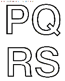 coloriage alphabet simple avec les lettres pqrs