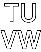 coloriage alphabet simple avec les lettres tuvw