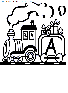 coloriage alphabet train lettre a