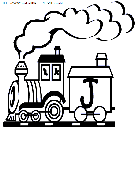 coloriage alphabet train lettre j