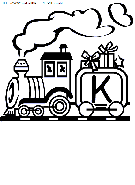 coloriage alphabet train lettre k