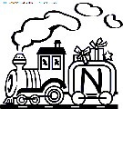 coloriage alphabet train lettre n