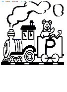 coloriage alphabet train lettre p