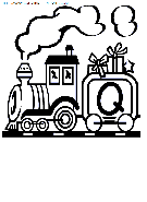 coloriage alphabet train lettre q