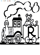 coloriage alphabet train lettre r