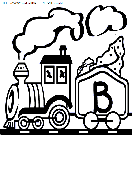 coloriage alphabet train lettre b