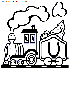 coloriage alphabet train lettre u