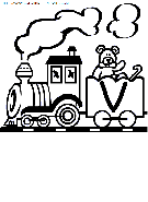 coloriage alphabet train lettre v