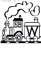 coloriage alphabet train lettre w