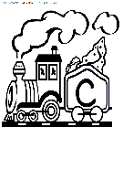 coloriage alphabet train lettre c