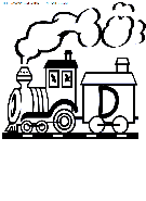 coloriage alphabet train lettre d