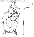 coloriage alphabet winnie lettre t avec le hibou