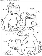 coloriage babar rataxes et alligator dans la mer