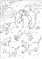 coloriage babar zephir mange une glace