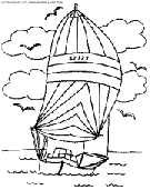 coloriage bateau de course