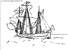 coloriage bateau voilier 3 mats