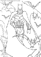 coloriage batman entoure de ses amies