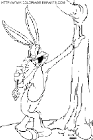 coloriage bugs bunny debout avec sa carotte