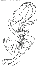 coloriage bugs bunny joue au basket