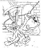 coloriage bugs bunny piege par le diable de tasmanie