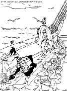 coloriage bugs bunny sur le bateau du pirate