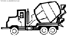 coloriage camion faisant du ciment