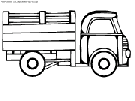 coloriage camion remorque en bois