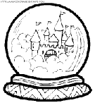 coloriage chateau dans une boule de cristal