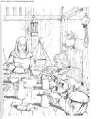 coloriage chateau un repas medevial