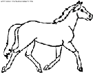 coloriage cheval au trot