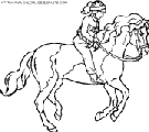 coloriage cheval et sa cavaliere au trot