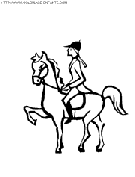 coloriage cheval et sa cavaliere